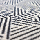 Stain resistant doormat that features a modern black and white doormat pattern made from recycled materials; the Escher indoor/outdoor doormat will not shed or smell like coir mats.