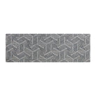 Neighburly Escher decorative indoor doormat features a modern geometric pattern in black and white in a larger double door doormat size.