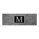double door size monogrammed escher doormat in white and black