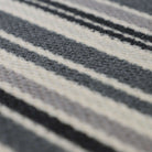 Close up of grey stipes on non shedding doormat