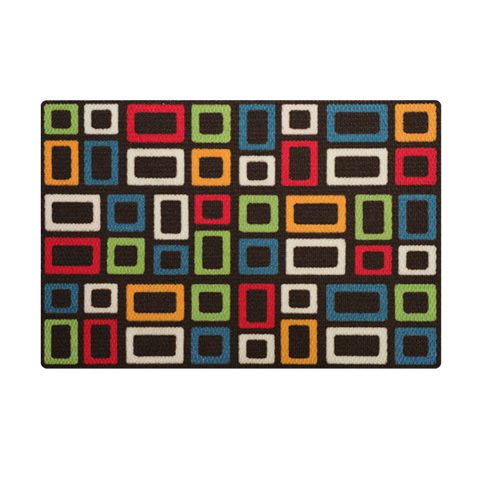 Hip to be Square Colorful Doormat - Overhead View