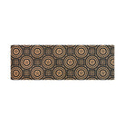 Medallions decorative doormat that comes in a double door size which makes it the ideal welcome mat for sliding glass doors and wide double doors and it comes in a black and brown pattern.