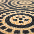 Close up of non shedding fibers for Medallions doormat in coir and black