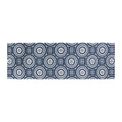 Navy and white circle medallion double door doormat