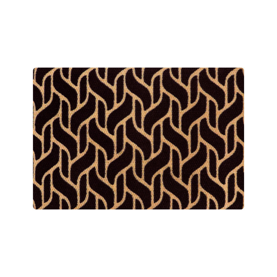 Black and coir basketweave low profile doormat for single door