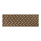 Coir and black modern basketweave low profile doormat for double door