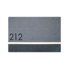Grey and white personalized doormat with house number
