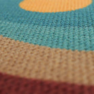Close up of non shedding doormat fibers on mountain sunset doormat