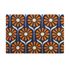 Retro Daises Doormat - Overhead Orange Blue
