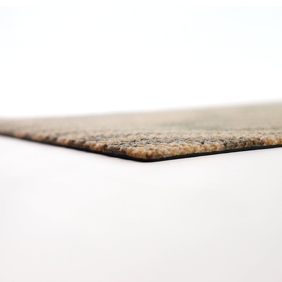 Low profile side view of our non shedding doormat.  Low profile doormats help prevent tripping hazards and provide a clean look to your door or entry way