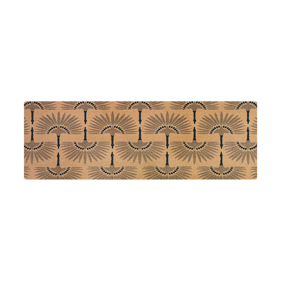 Tailfeathers modern crane double door doormat in coir and black.