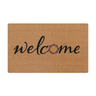 Welcome Wreath single door doormat is a great Christmas and Holiday mat featuring the word Welcome and a wreath as the O.