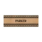 Neighburly Argyle Personalized Decorative Doormat shown in extra large double door size.