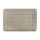 Happy Feet’s tan Brisbane Plaid anti-fatigue small mat with a traditional plaid design in neutral tan tones.