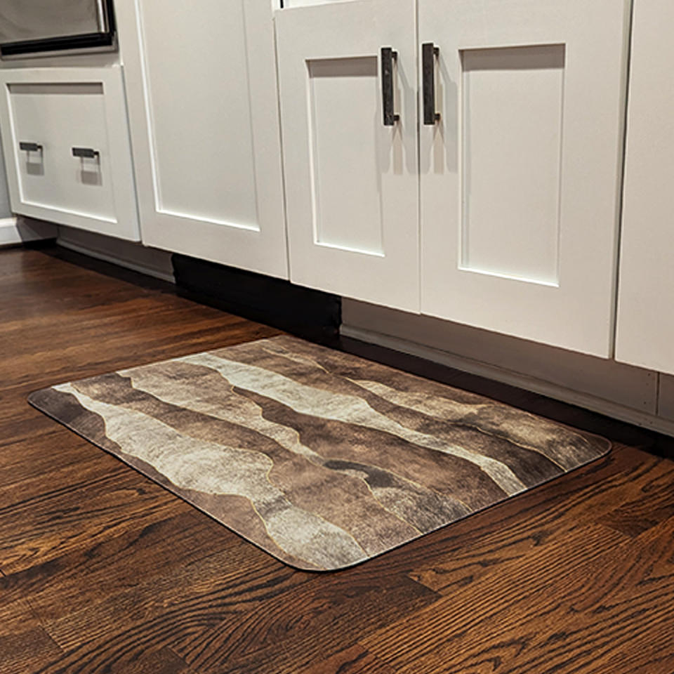 Desert Dunes incredibly comfort anti-fatigue mat made for standing comfort in the kitchen