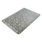 Happy Feet’s Ditsy Floral anti-fatigue small mat at an angle showing for its beveled edges.