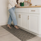 Happy Feet's Ditsy Floral anti-fatigue runner mat in a kitchen for comfort.