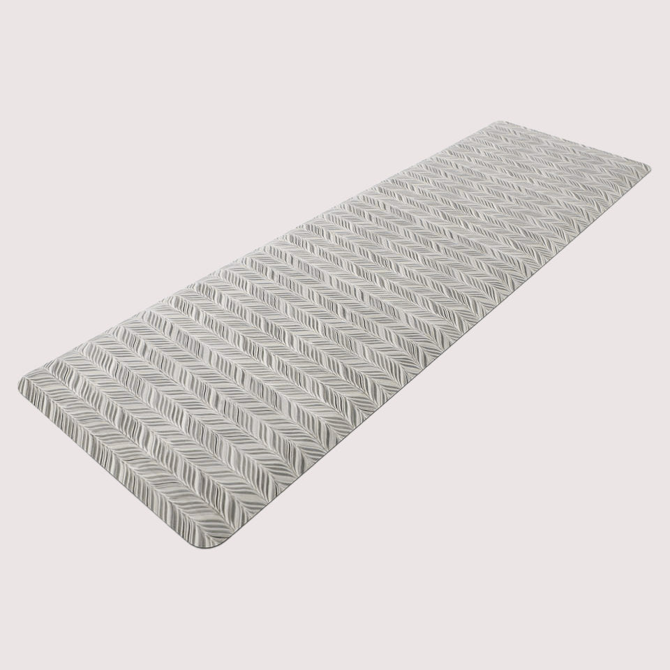 Happy Feet runner Featherbone design on an incredible standing comfortable mat for standing in kitchens or bathrooms