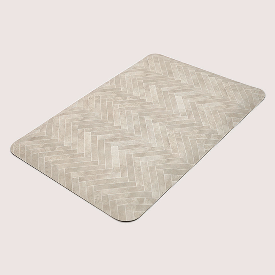 Happy Feet's Herringbone anti-fatigue mat providing incredible standing comfort for your feet and legs