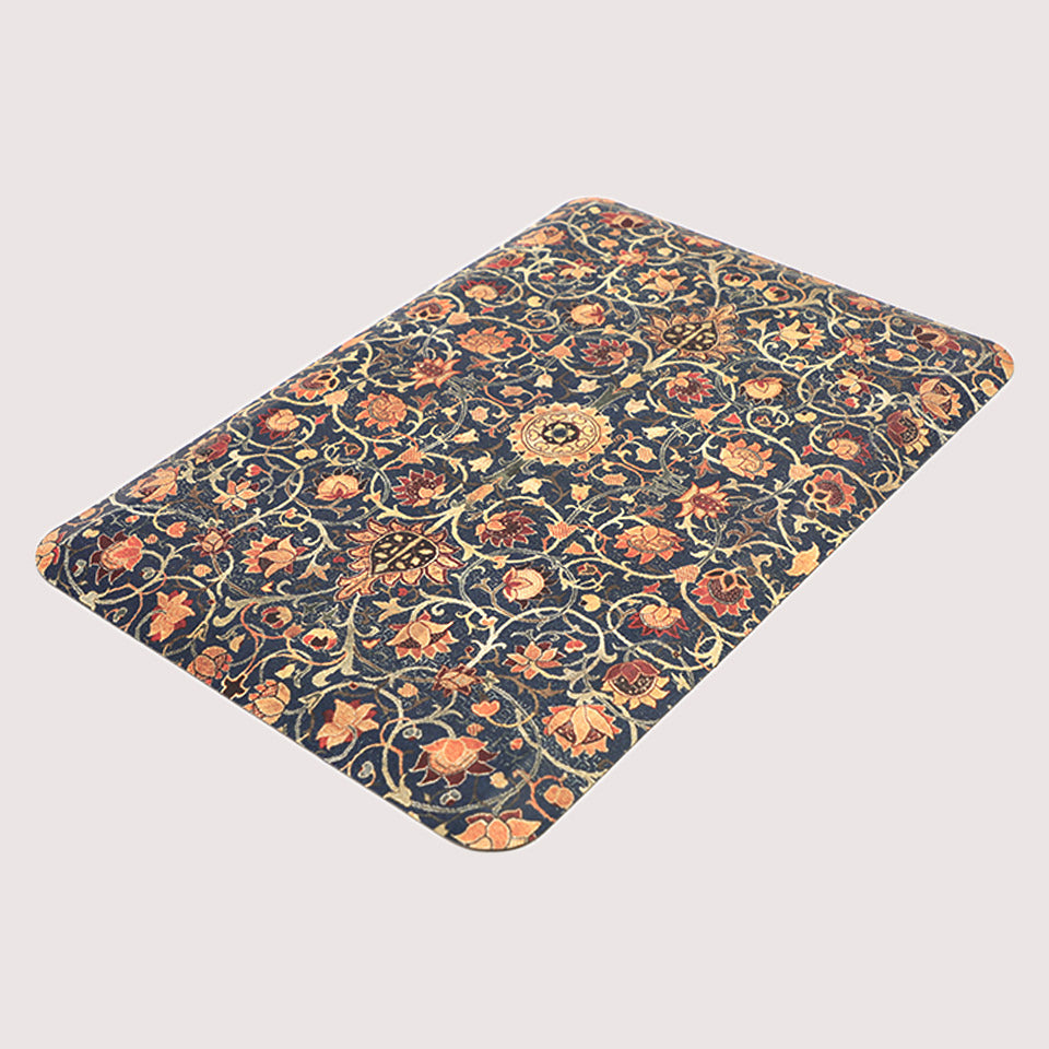 Happy Feet anti-fatigue mat featuring a lovely ornate floral pattern on a wipeable surface