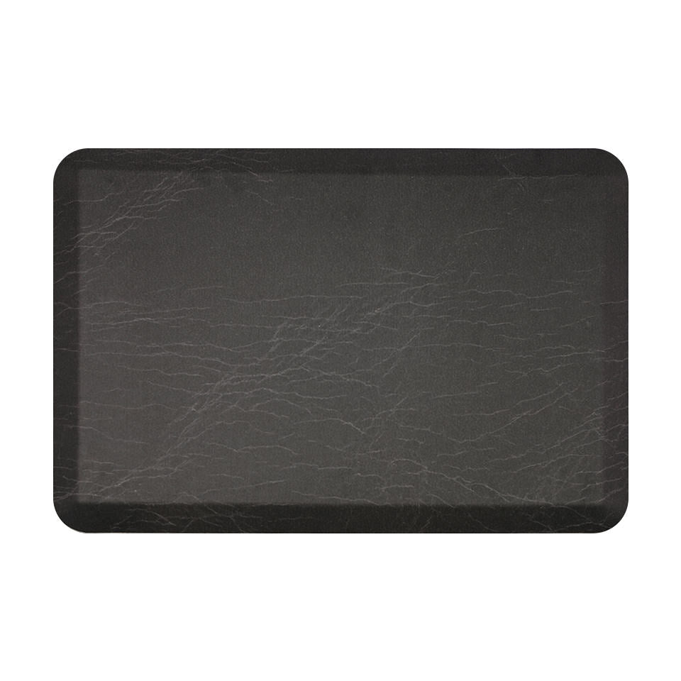 Traditional ebony leather design printed on the incredibly comfortable anti-fatigue Happy Feet mat.