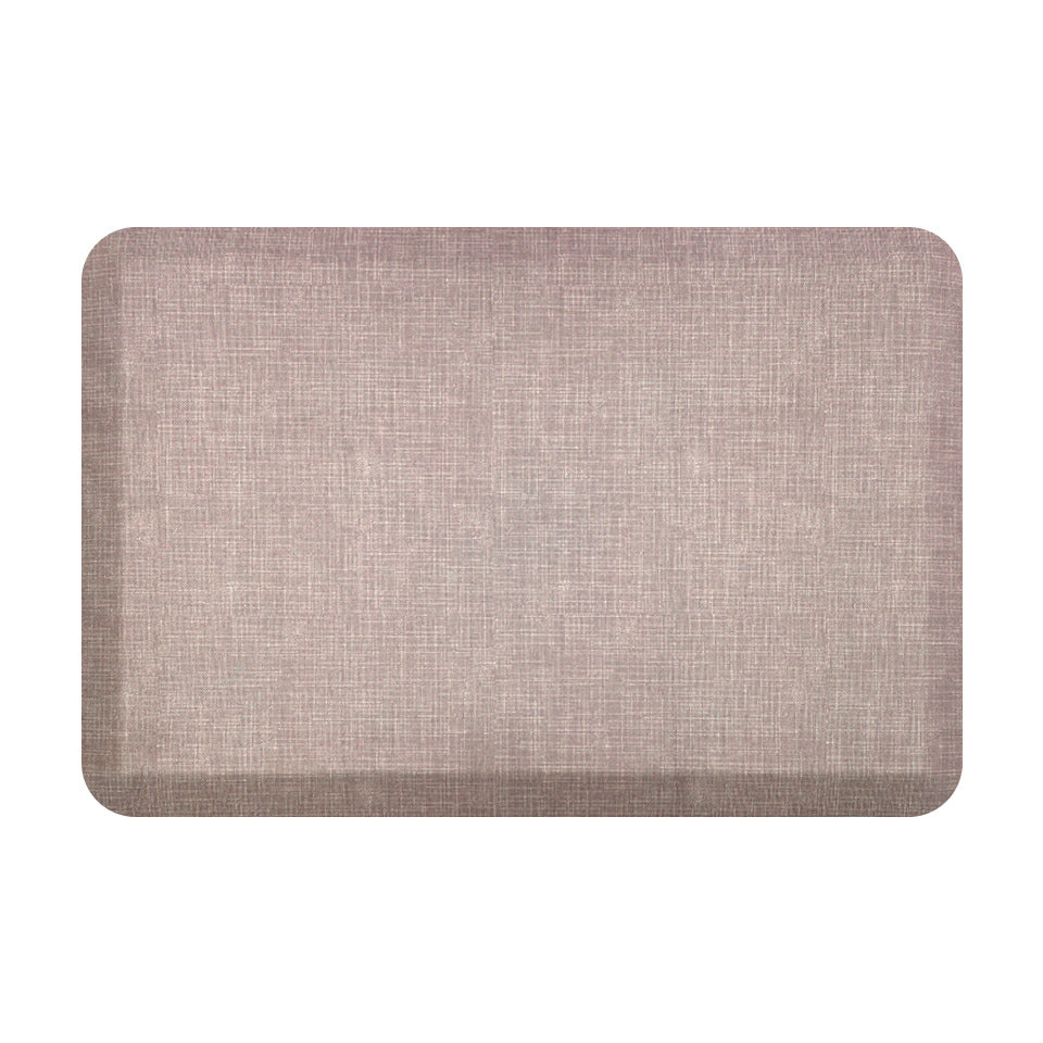 Happy Feet mat with a linen printed texture in a smoky fog color with incredibly anti-fatigue qualities