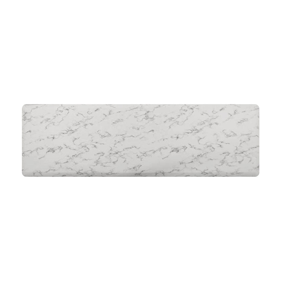 Happy Feet anti-fatigue runner mat in a classic marble printed pattern on a wipeable surface for easy cleaning