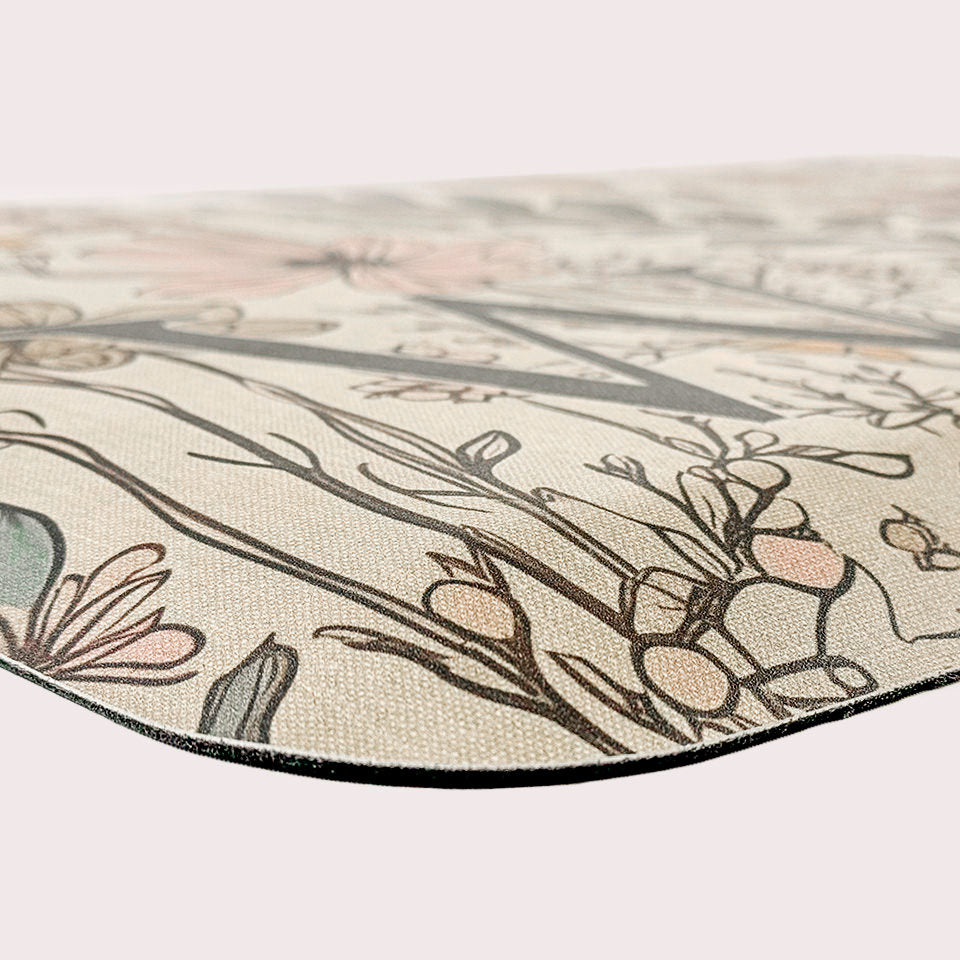 Close up of Wildflowers beveled edge providing an easier transition from floor to the mat.