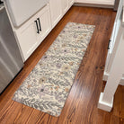 Beautiful Happy Feet runner in the Wild Flower design in a kitchen for standing relief.