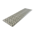 Happy Feet’s Zahra Leaf anti-fatigue runner mat at an angle showing for its beveled edges.