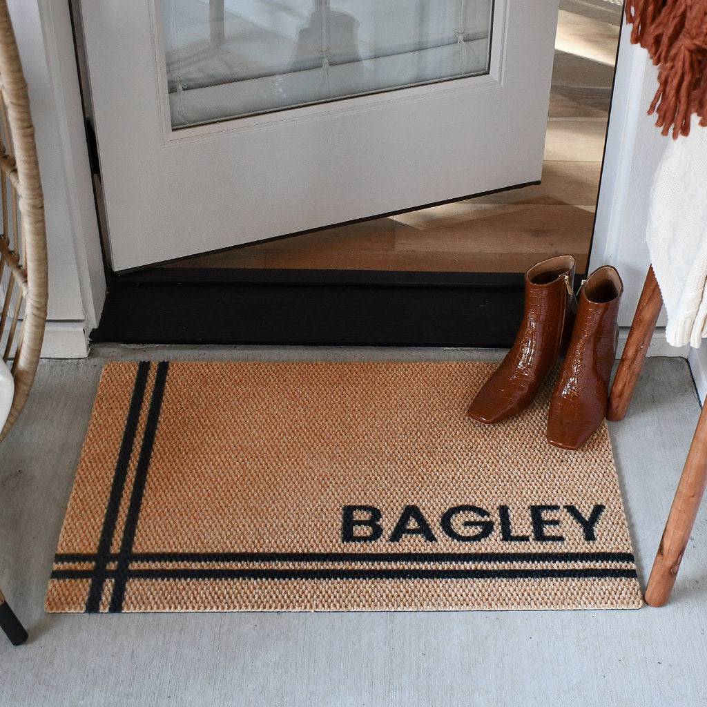 Matterly Hashtag Personalized decorative doormat is durable, long lasting door mat that will not shed or rot.
