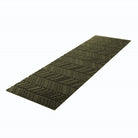 Double door olive green chevron in vein pattern doormat