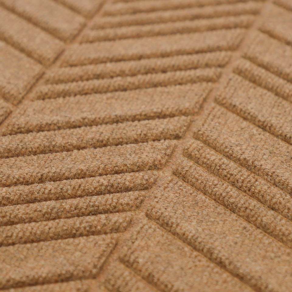 Close up of non shedding fibers of our bi level doormat