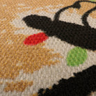 Durable holiday door mat featuring funny festive pattern.