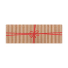 Neighburly double door doormat brown and white striped present with a red bow.