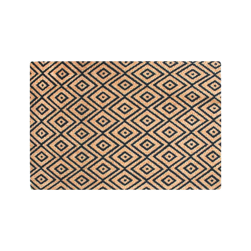 Neighburly Diamond Dot Indoor Doormat feature a stylish repeating geometric pattern and is shown in the single doormat size.