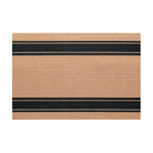 Overhead of indoor/outdoor Neigburly doormat that's all coir colored with two decorative stripes near both the bottom and top