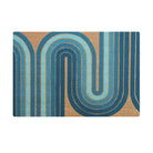 Neighburly Retro Vibes interior doormat featured in ocean and coir color.