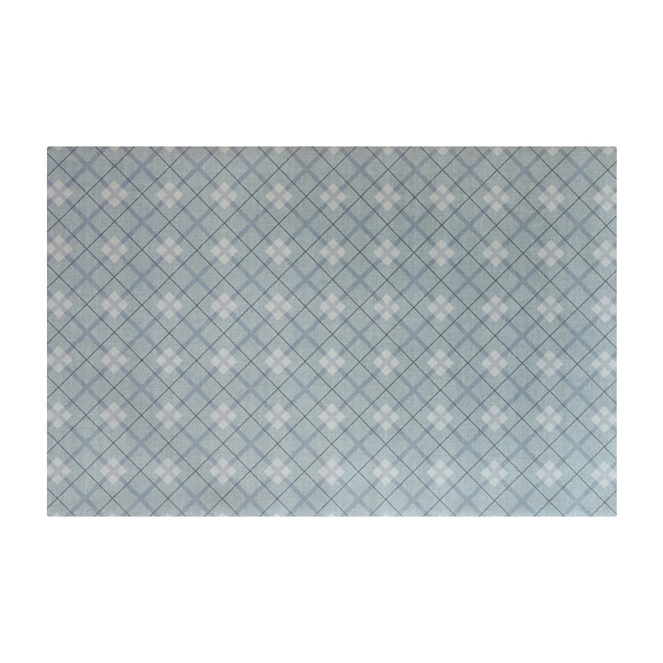 Sea Salt blue plaid interior floor mat in diamond pattern