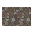 Beautiful Dark floral with linen texture on low profile washable floor mat