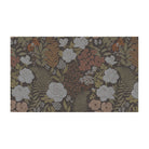 Dark floral with linen texture on low profile washable floor mat