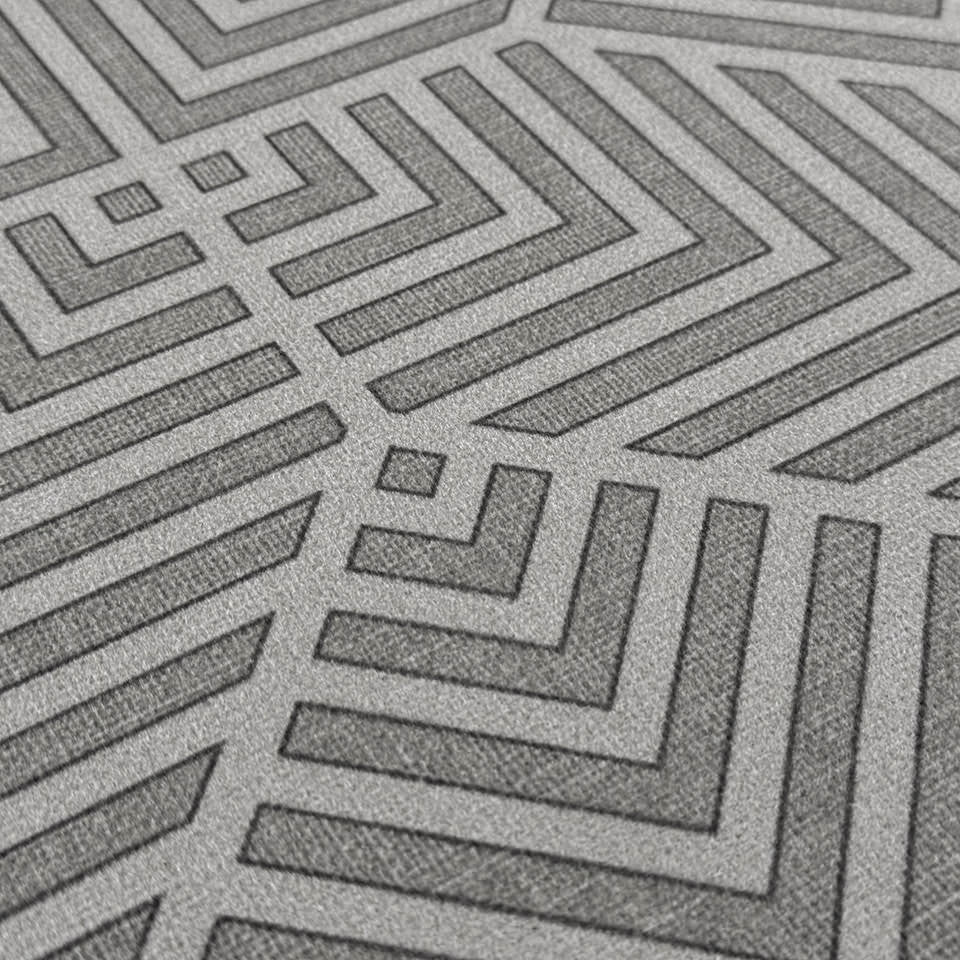 Surface detail imaged of Diamond Deco's geometrical pattern on a soft felt surface that is machine washable.