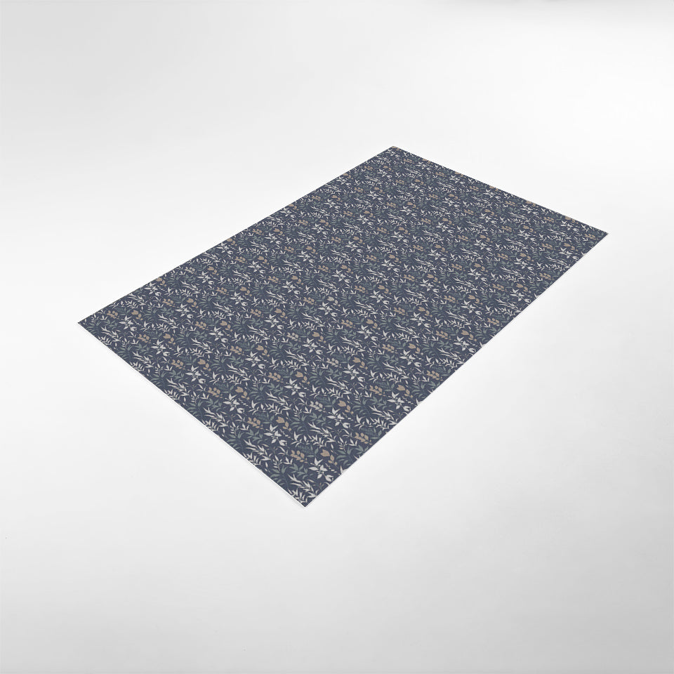 Angled overhead image of Ditsy Floral mat in the size small.