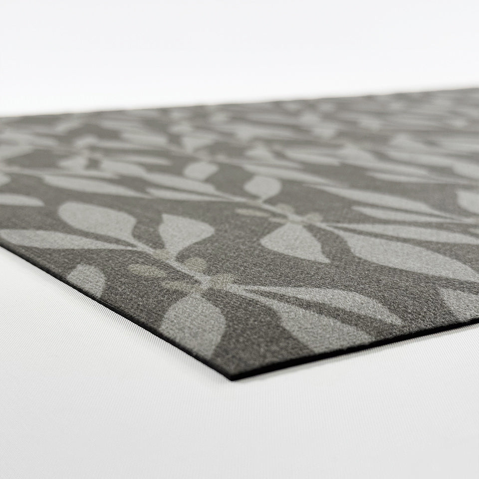 Leaf Motifs low-profile, single piece construction that is machine washable.