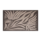 MCM funky abstract floral with urbane bronze background and shiitake tan flowers on low profile washable floor mat