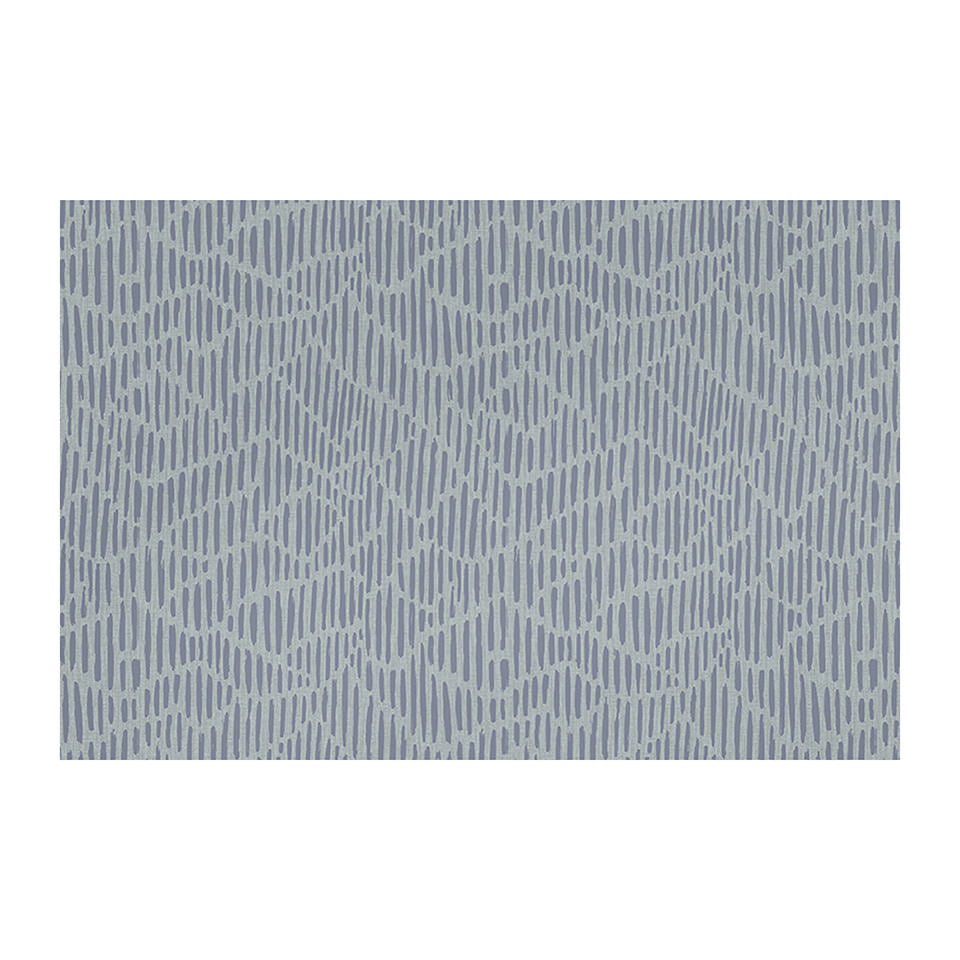 Storm cloud grey blue organic line abstract on sea salt blue background, low profile, washable indoor floor mat size large