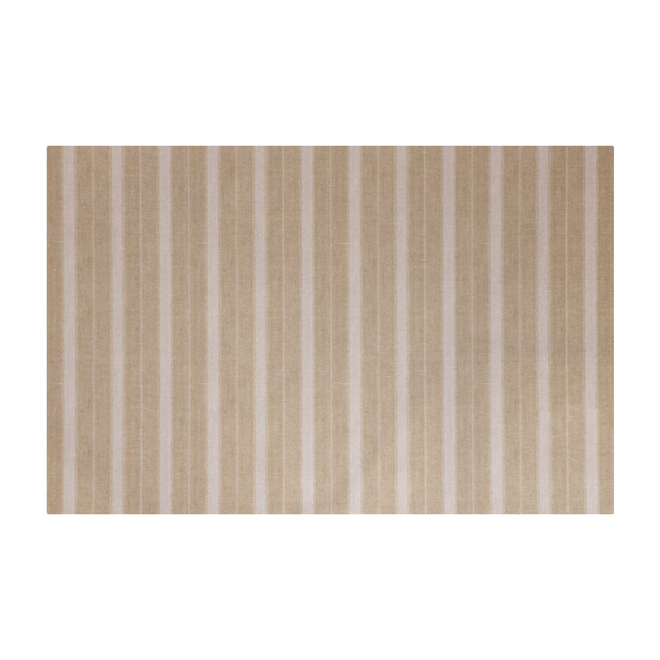 beautiful rectangular mat with vertical stripes in multiple widths in neutral beige tones