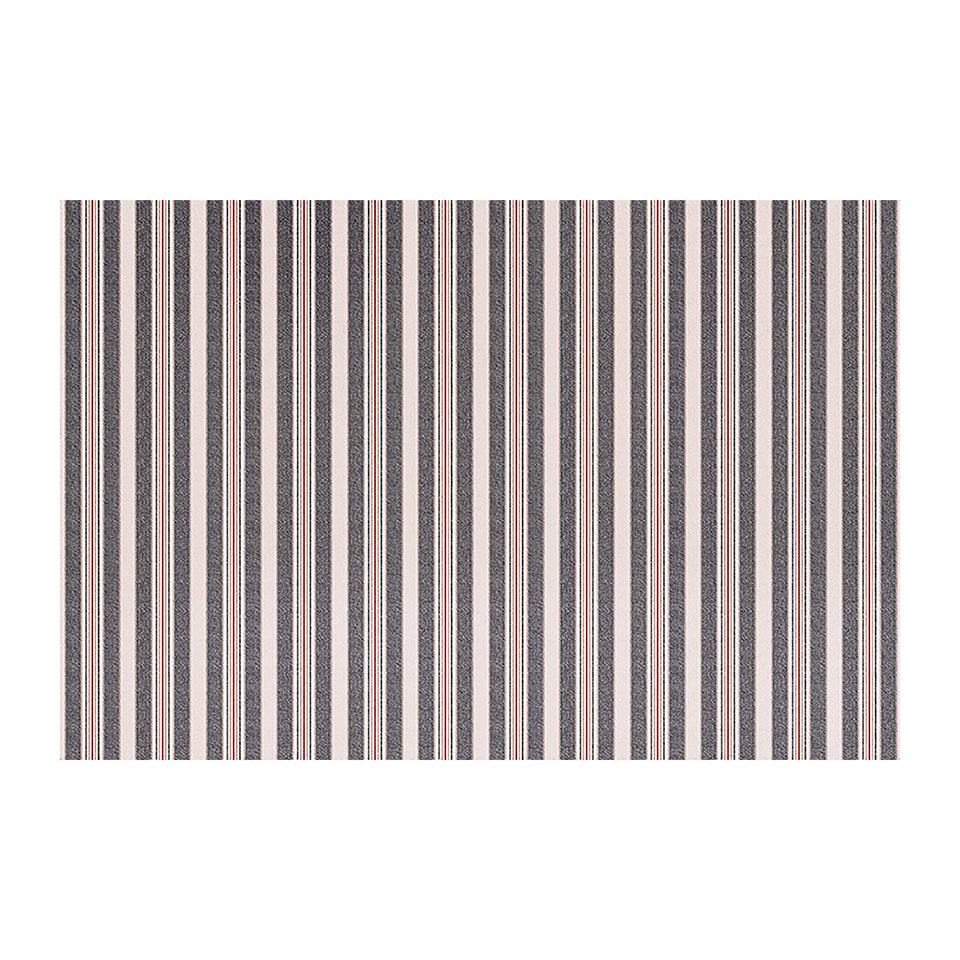 long rectangular runner in classic ticking stripes in colors grey, red, beige