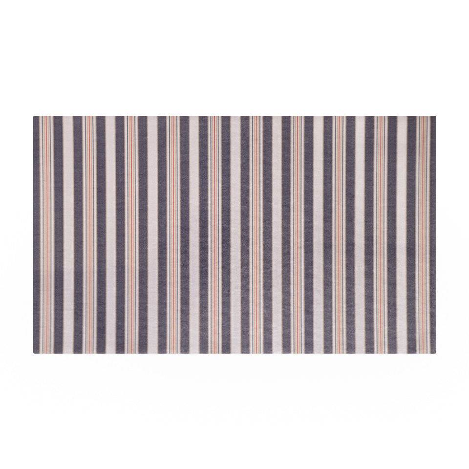 beautiful rectangular mat with vertical stripes in multi-colors: rock bottom, shiitake, chinese red