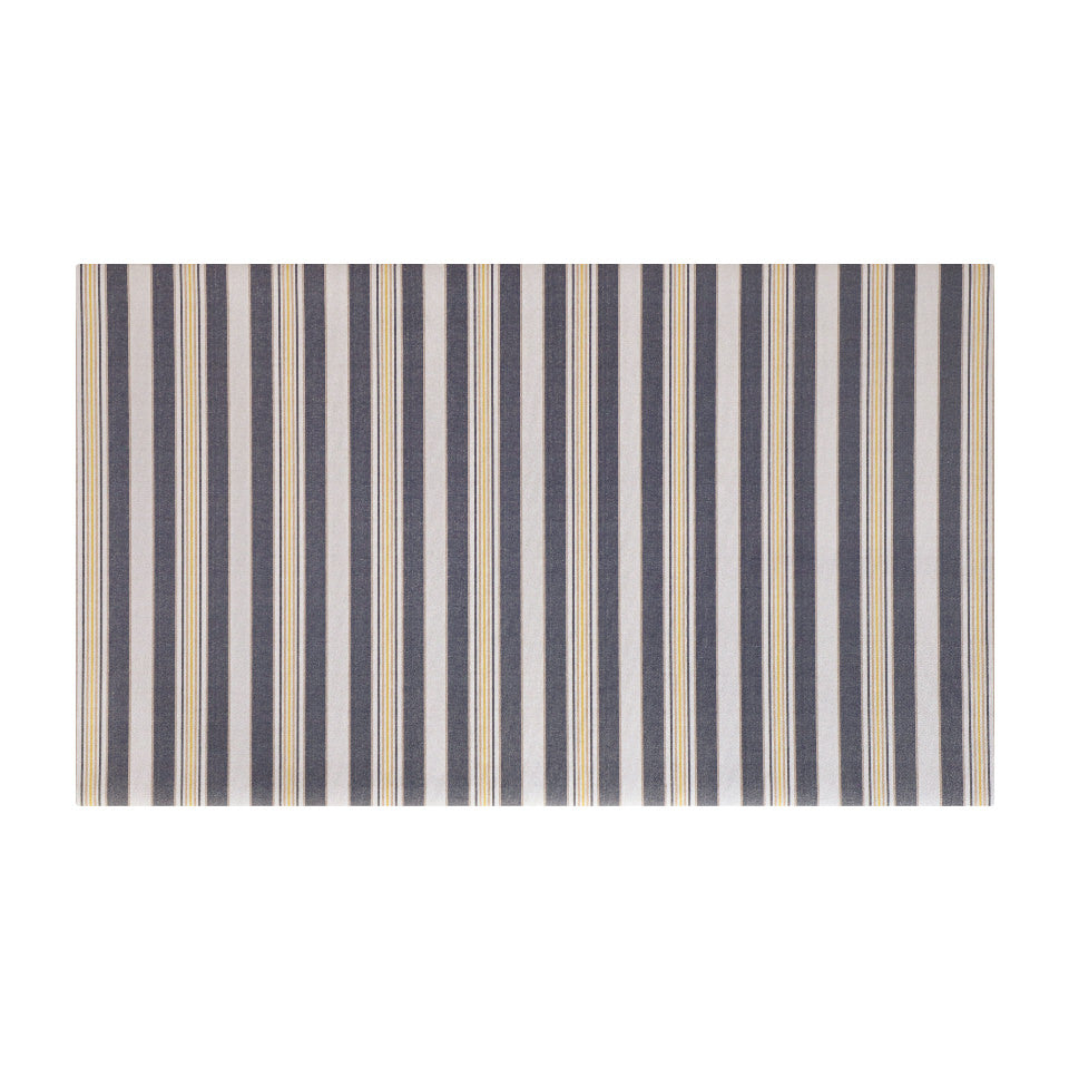 classically beautiful mat with vertical stripes in multi colors grey (rock bottom), yellow (tassel) and other neutral tones